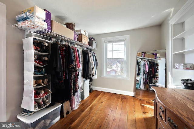 spacious closet with wood-type flooring