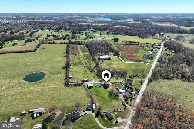 aerial view with a rural view