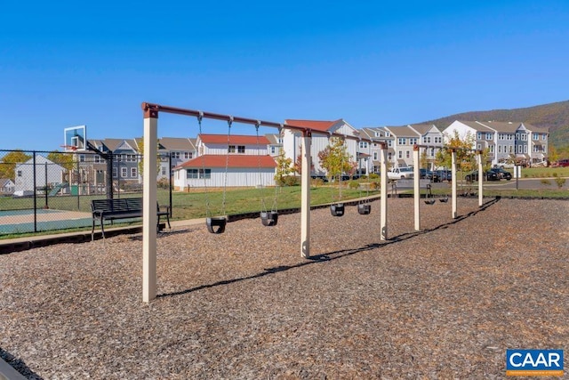 view of play area with basketball court