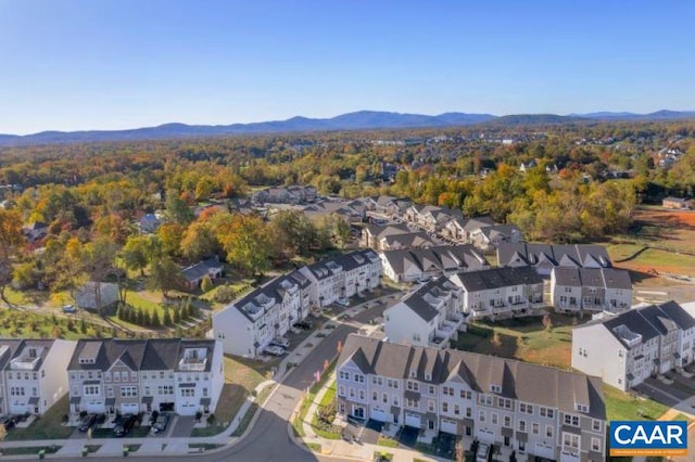 bird's eye view featuring a mountain view