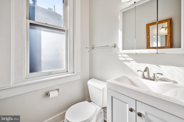 bathroom with toilet and vanity