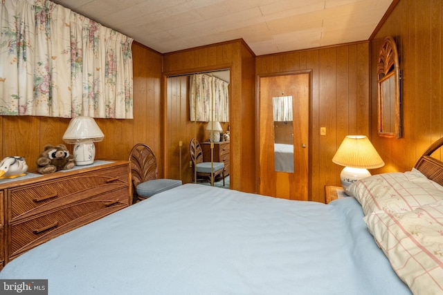 330 State Park Rd, Swanton, MD 21561 - bedroom with a closet and wood walls