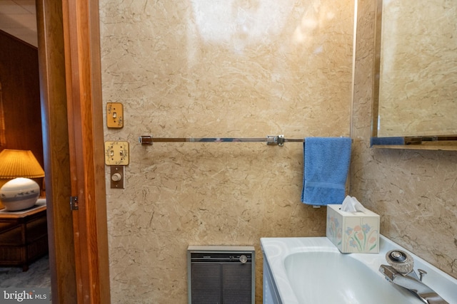 330 State Park Rd, Swanton, MD 21561 - bathroom with vanity and heating unit