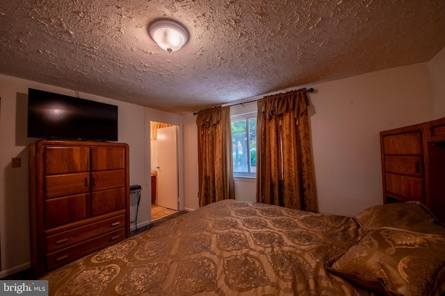 bedroom with a textured ceiling