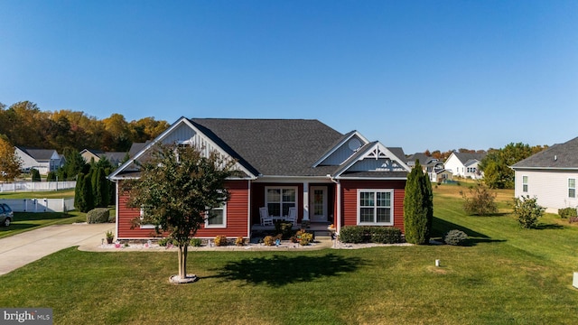 view of front of home with a front yard