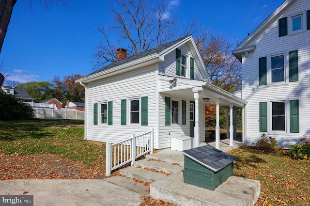 exterior space with a lawn