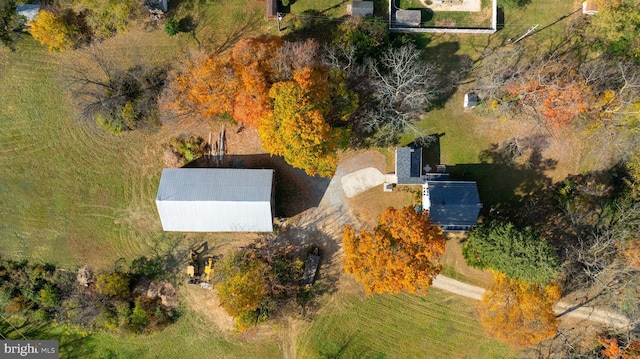 bird's eye view featuring a rural view