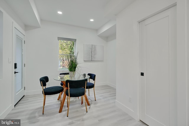 dining room featuring light hardwood / wood-style floors