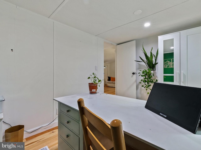 office featuring light hardwood / wood-style flooring