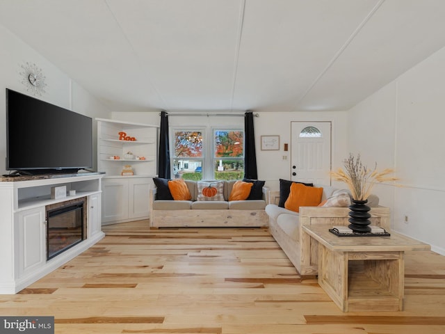 living room featuring light wood-type flooring