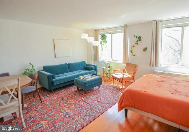 bedroom featuring wood finished floors