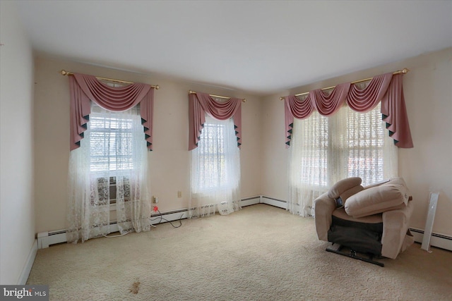 sitting room featuring carpet