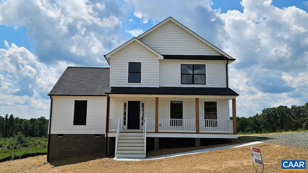 view of front of property with a porch