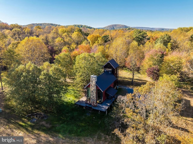 aerial view with a forest view