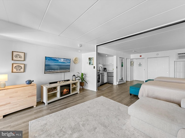 bedroom with hardwood / wood-style flooring