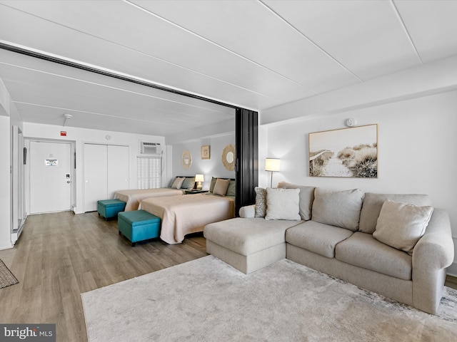 living room with wood-type flooring