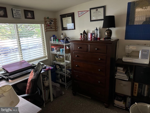 office area with carpet flooring