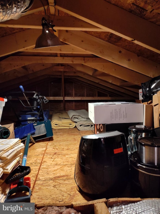 view of unfinished attic