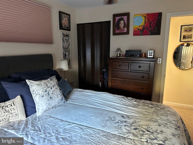 bedroom featuring carpet flooring