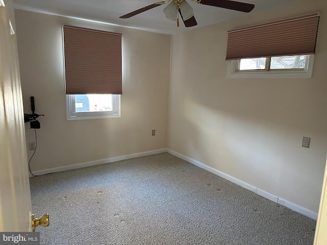 396 Laurel Trl, Crownsville, MD 21032 - spare room featuring a ceiling fan, baseboards, and carpet