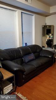 living room with hardwood / wood-style floors