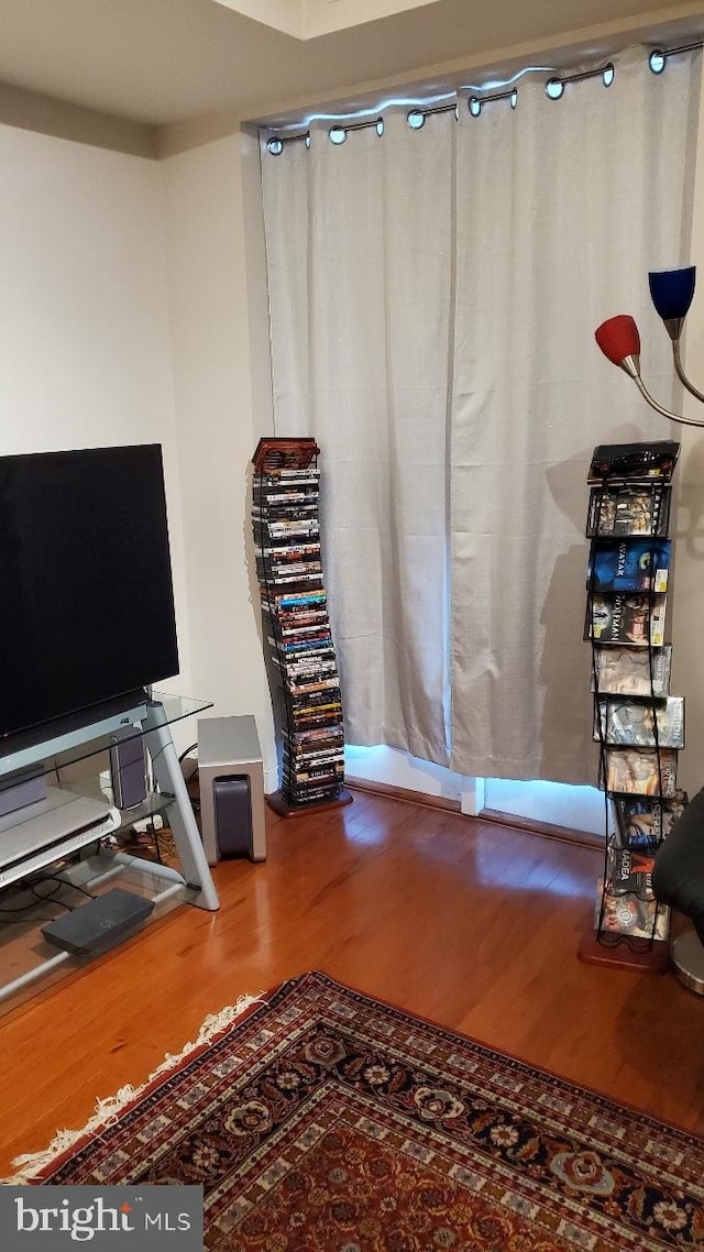 interior space with hardwood / wood-style flooring