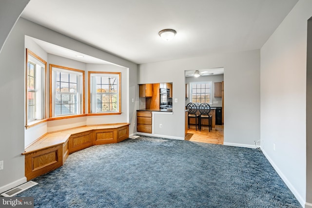 interior space with a wealth of natural light and ceiling fan