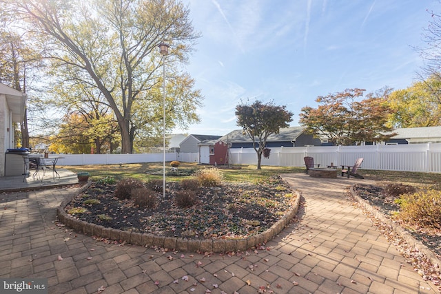 view of yard with a patio