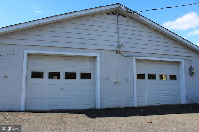 view of garage