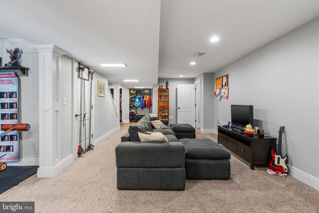 view of carpeted living room