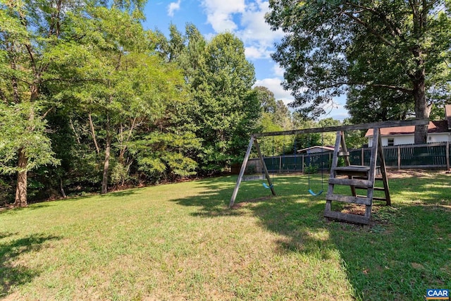 view of yard featuring a playground