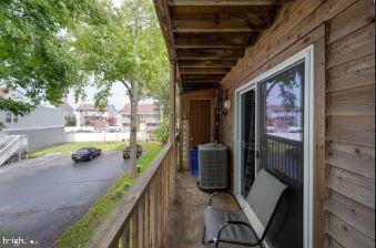 balcony featuring central AC