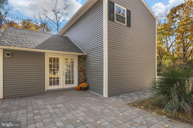 exterior space with french doors and a patio area