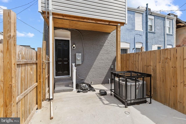 view of patio / terrace with central AC