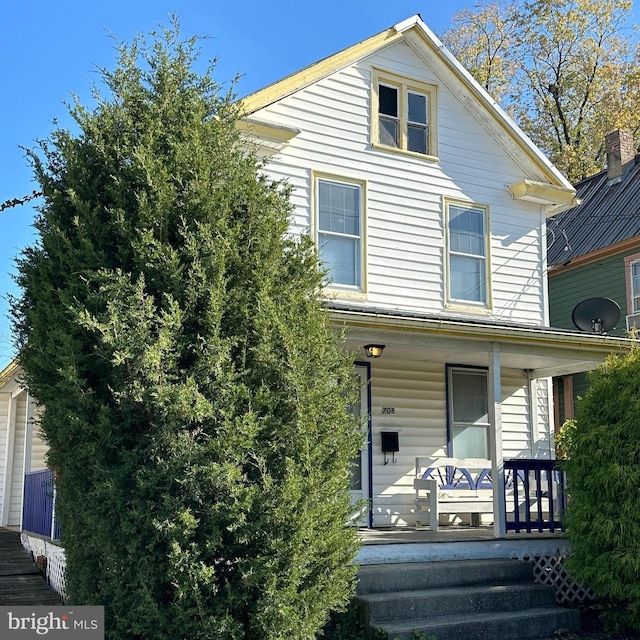 view of front of home with a porch