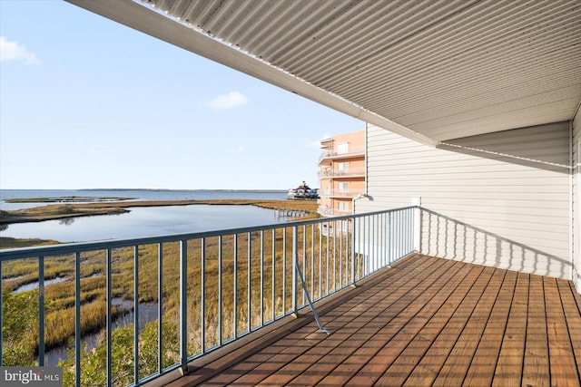 balcony with a water view