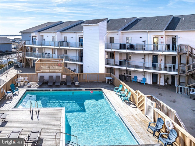 view of pool featuring a patio