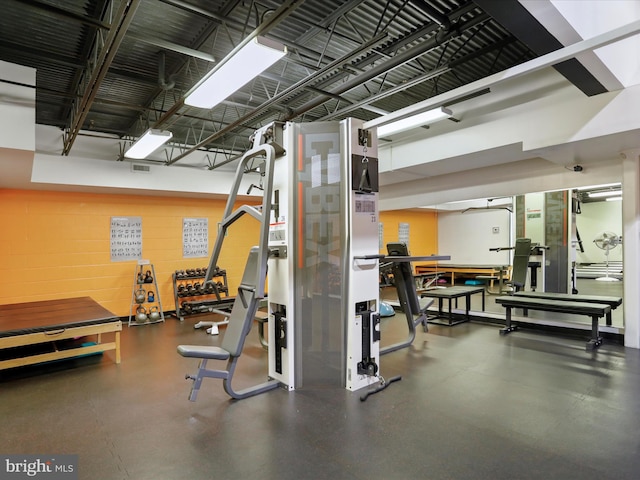 view of exercise room