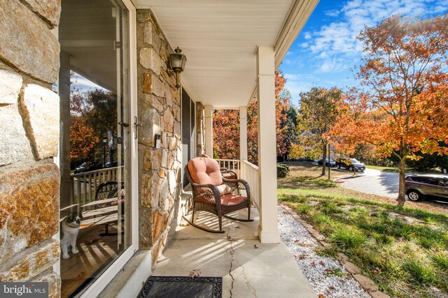 view of patio with a porch