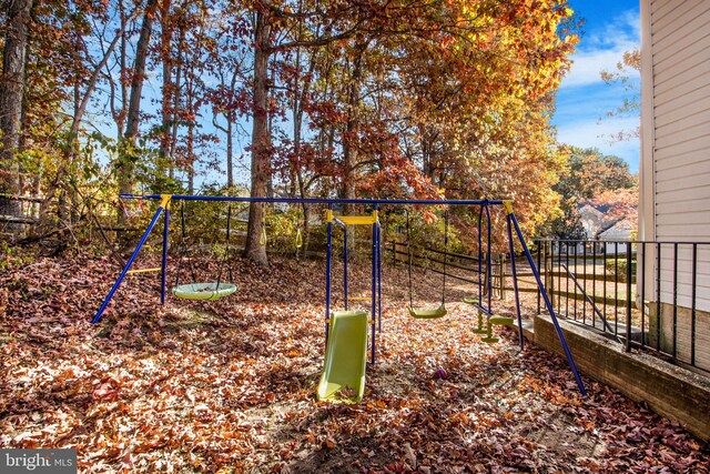 view of yard with a playground