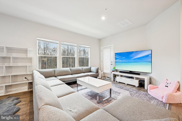 living room featuring hardwood / wood-style floors