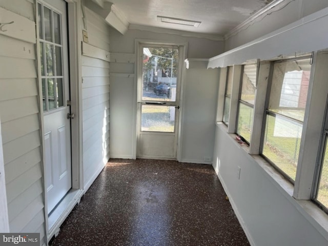 view of unfurnished sunroom