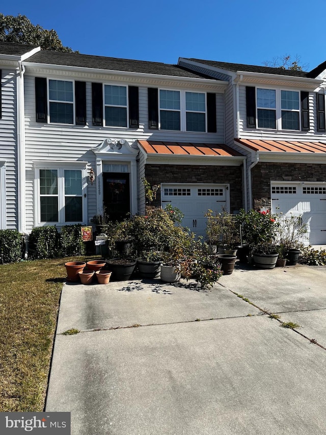 view of property featuring a garage