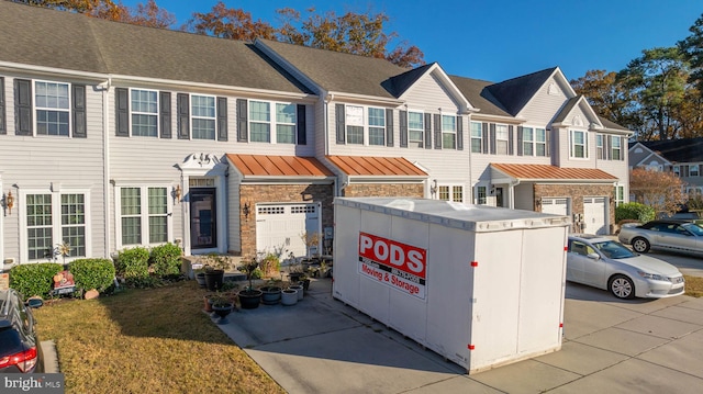 view of property with a garage