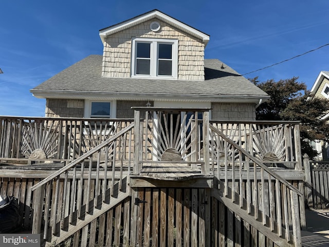 view of front of home featuring a deck