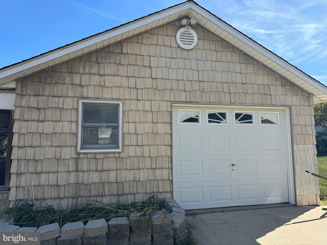 view of garage