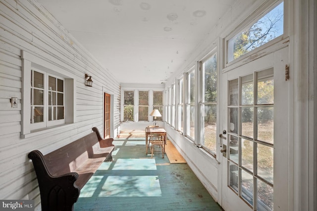 view of unfurnished sunroom