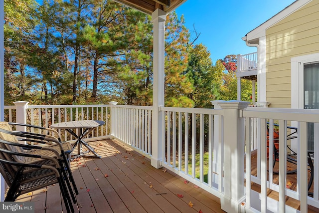 view of wooden deck