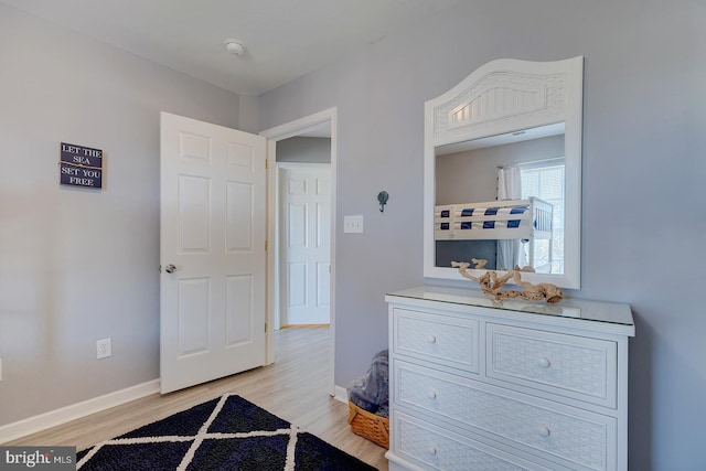 bedroom featuring light hardwood / wood-style flooring