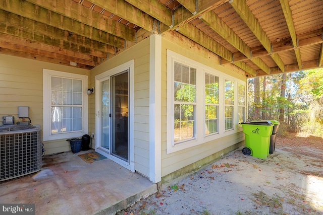 view of patio featuring central AC unit